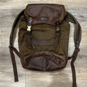 Patricia Nash Brown Leather and Canvas Travel Backpack